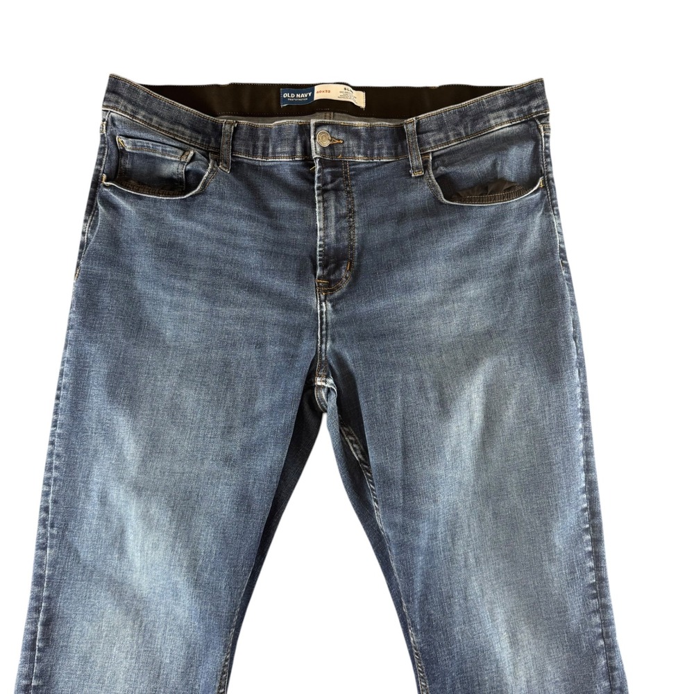 Old Navy Flex Slim Panttech‎ Jeans Mens 40x32 Medium Wash Blue Stretch Denim - Picture 2 of 7